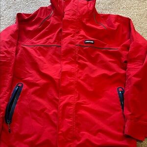 Lands' End  Bright Red Raincoat